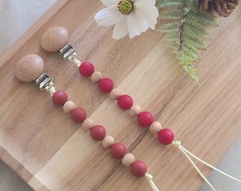 Clip para chupete personalizado rojo • Clip para chupete • Porta chupete • Clip para binkie