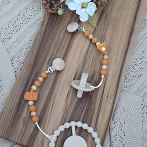 Herbst Kürbis Schnullerkette | Kürbis Kuchen Schnullerkette | Kürbis Schnullerkette | Erntedank Schnullerkette | Herbst Baby Geschenke | Erntedank