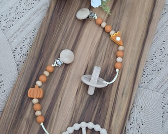 Pinza para chupete de calabaza de otoño / Pinza para chupete de pastel de calabaza / Pinza para chupete de calabaza / Pinza para chupete de Acción de Gracias / Regalos de otoño para bebés / Acción de Gracias