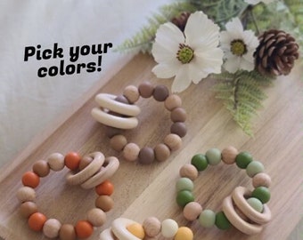 Custom Rattle Ring - Pick your colors!  | Sensory Ring | Baby Rattle | Sensory Toy