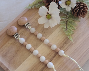 Clip para chupete personalizado blanco • Clip para chupete • Porta chupete • Clip para binkie