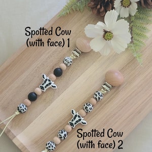 Black Cow Pacifier Clip Farm Pacifier Clip Cow Dummy Clip Cow Binkie Clip Cow Baby Gifts Mama Gifts Baby Shower Gifts Cow Print image 9