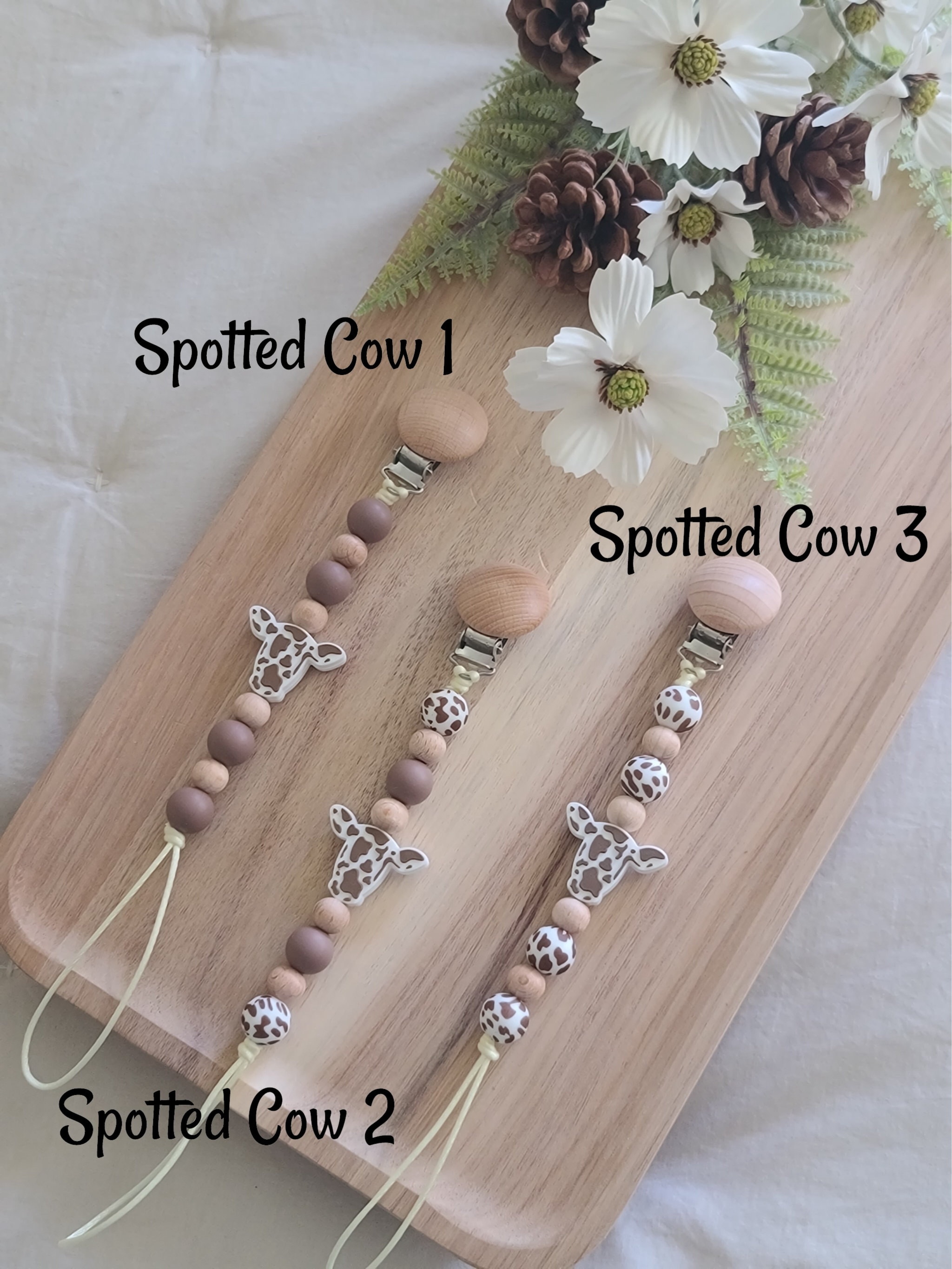 Brown Cow Pacifier Clip | Farm Pacifier Clip | Cow Dummy Clip | Cow ...