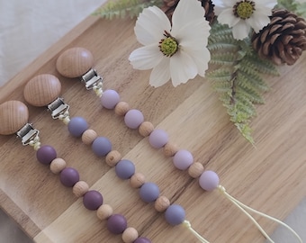 Pinza para chupete personalizada morada • Pinza para chupete • Portachupetes • Pinza para chupete