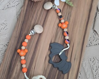 Pinza para chupete de Mickey Pumpkin para Halloween, con forma de Jack-O-Lantern, de calabaza, de calabaza, para chupete, para chupete, para regalo de bebé, para otoño.