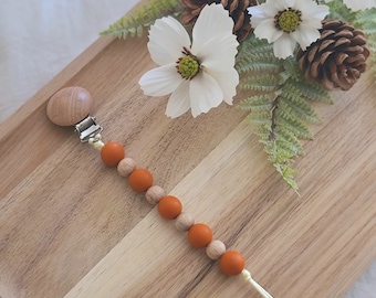 Orange Personalized Pacifier Clip • Dummy clip • Pacifier holder • Binkie clip