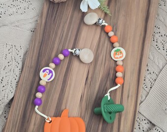 Pinza para chupete de galleta de azúcar de Halloween / Chupete de fantasma / Chupete de calabaza / Pinza para chupete / Pinza para chupete / Pinza para chupete / Primer Halloween del bebé