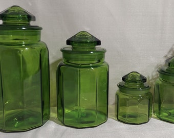 LE Smith 10 Panel Apothecary/Canister Set in Green