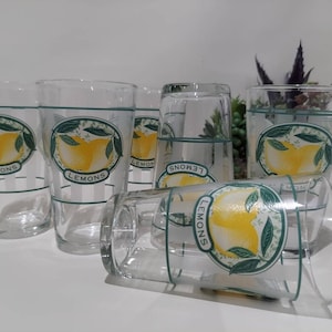 6 Vintage Libbey Lemons 14oz Tumblers