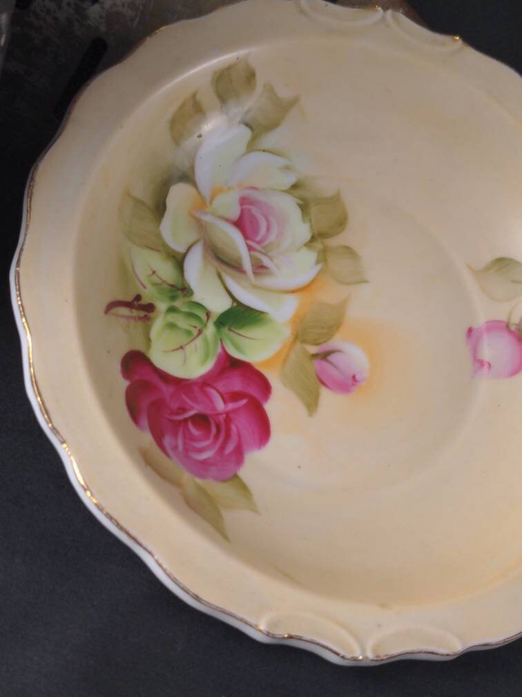 Vintage Lefton Hand Painted Fine China 7 Shallow Bowl Etsy