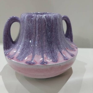 Vintage Cliffwood/ Morton Art Pottery Purple and Pink Drip Glazed Vase