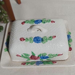 Vintage Mid-century 1950s Lidded Tray/ Covered Butter/Cheese Dish, Japan