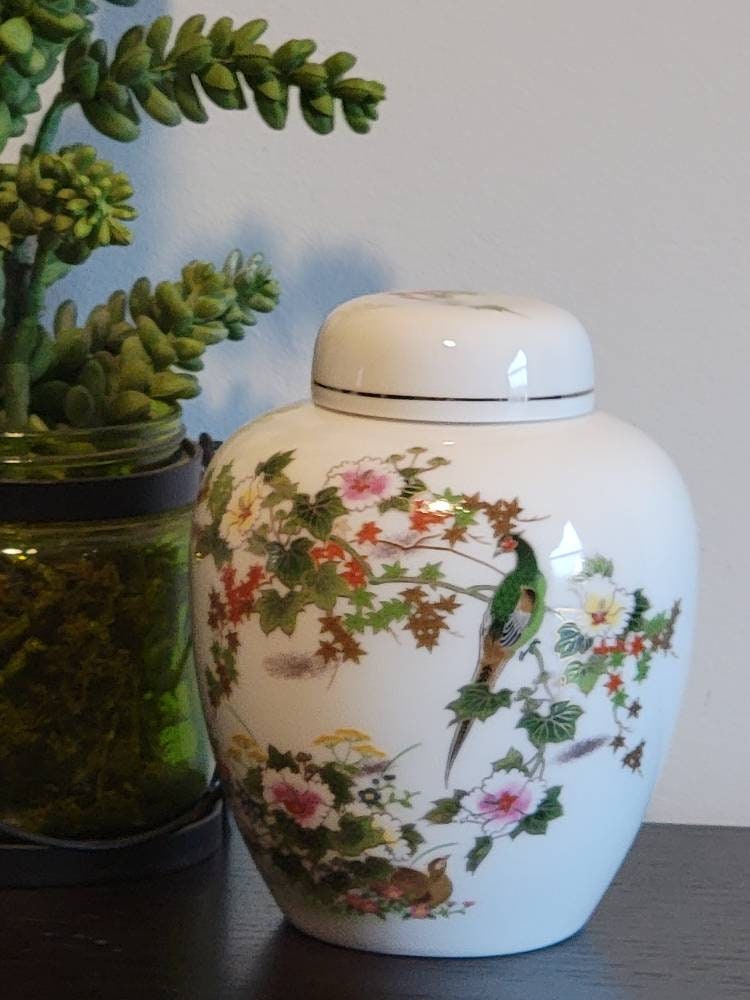 Tall Japanese Peony, Cherry Blossoms And Pheasant Porcelain Vase Ma
