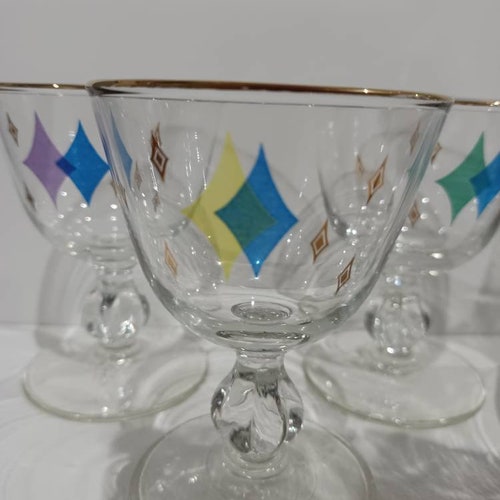 Unique Libbey Atomic Diamonds shops Cocktail Set