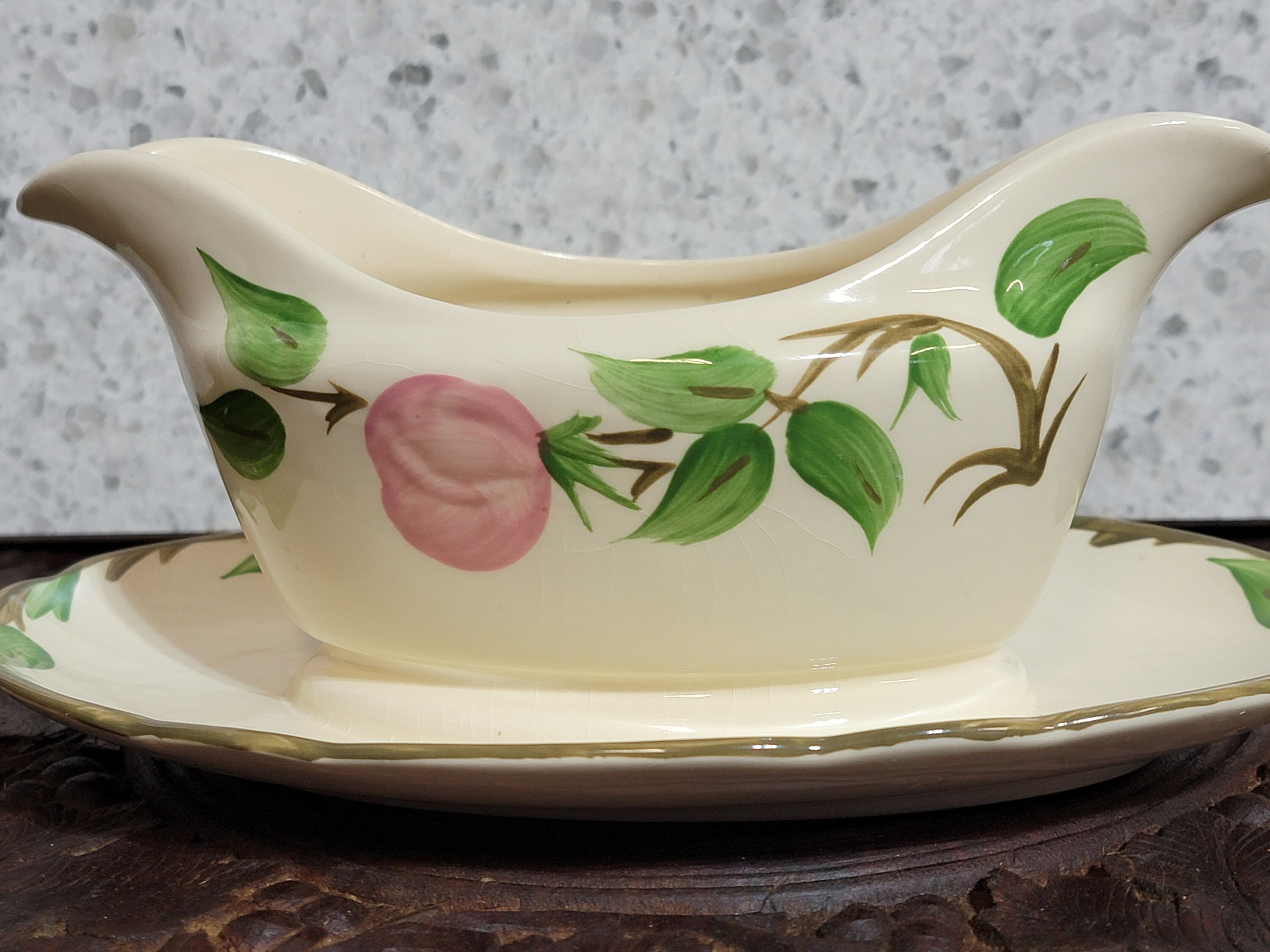 Beautiful Vintage Franciscan Desert Rose Gravy Boat With Attached Underplate England Etsy