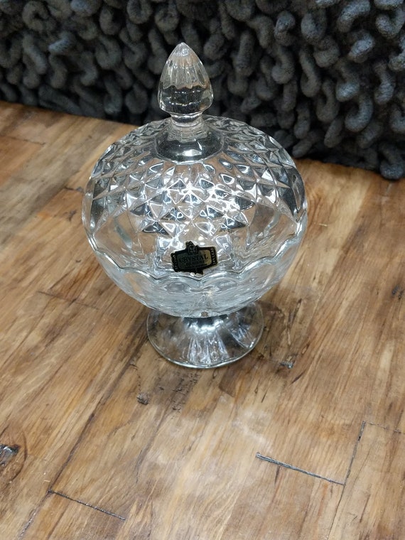 SALE PRICE Vintage 24 Lead Zajecar Crystal Footed Candy Dish Etsy Canada