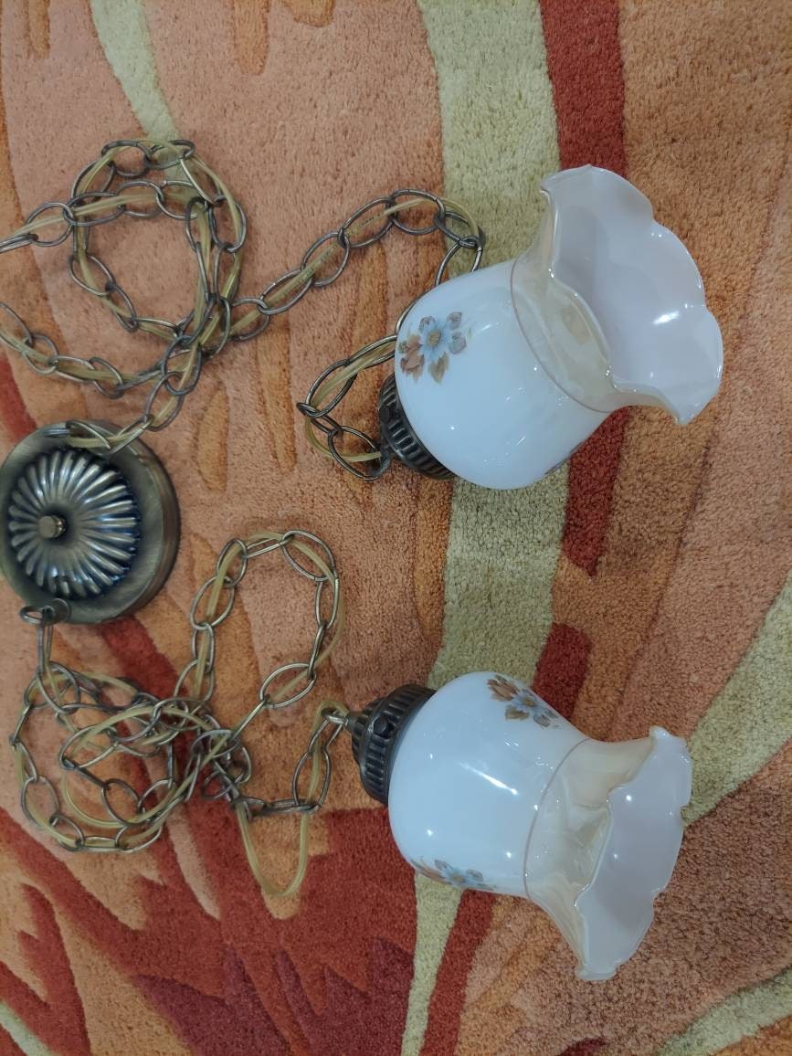 1980s Ruffle Edge Double Swag Light Set Etsy