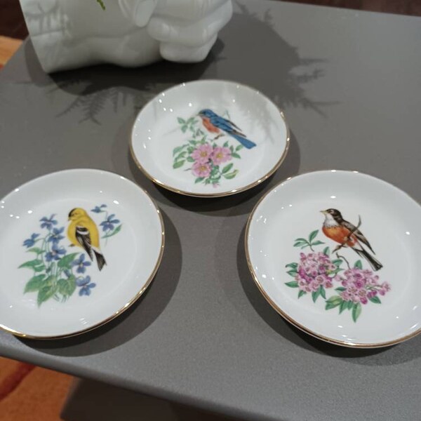 Set of 3 Vintage Fine Porcelain Coasters made in England