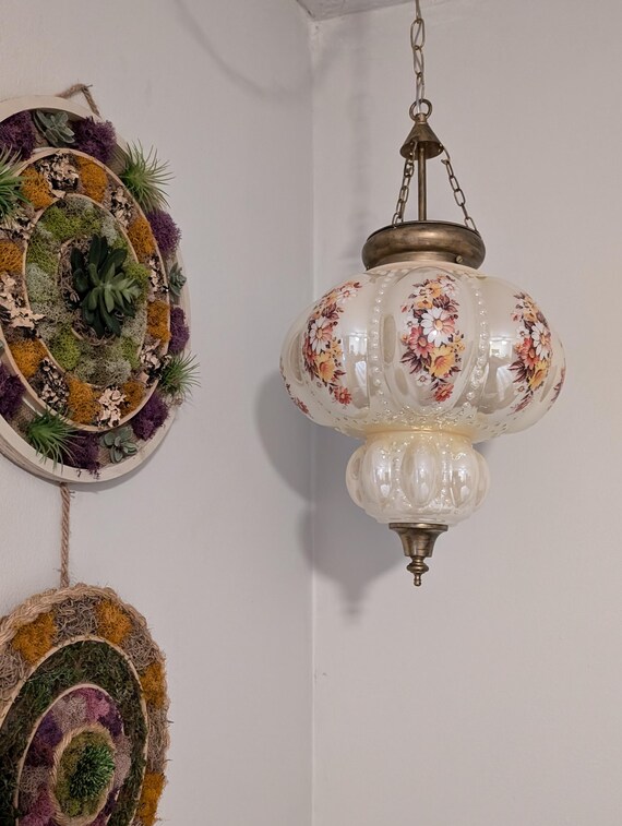 Awesome Iridescent Hollywood Regency Bubble Glass Plug-in Swag