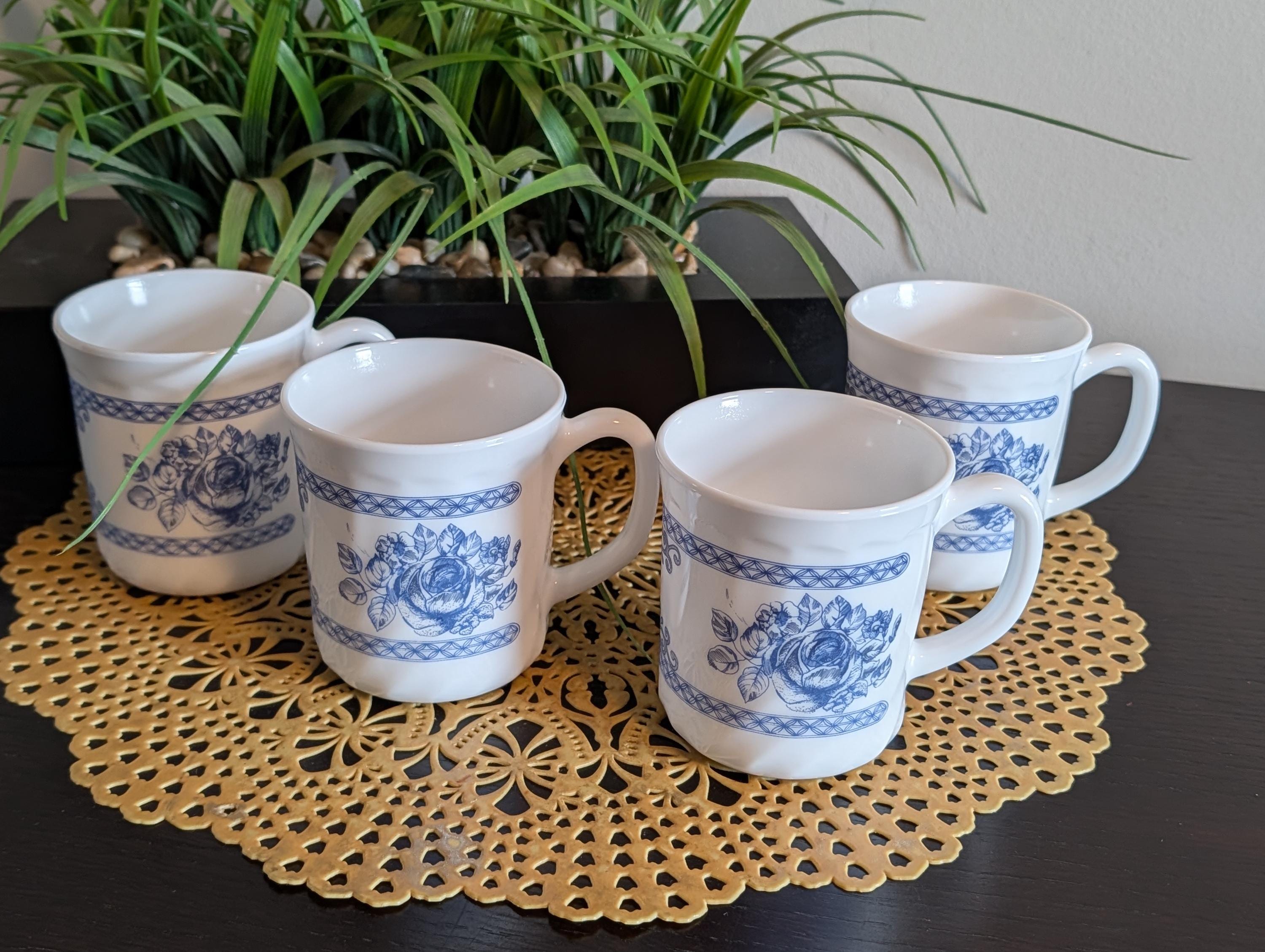 6 tasses Palluy, Arcopal France, vintage - Arts de la table