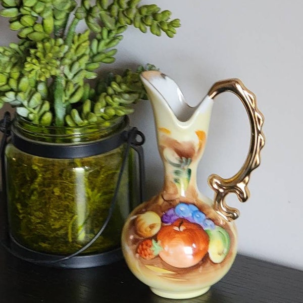 Awesome MCM Mini Ewer Style Hand-painted Porcelain Vase/Kitchen Decor, Japan