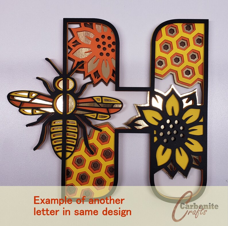 Download 3D Layered Alphabet Mandala Multi Layer Letter S in Honey ...