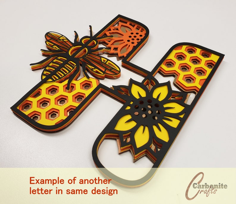 Download 3D Layered Alphabet Mandala Multi Layer Letter B in Honey ...