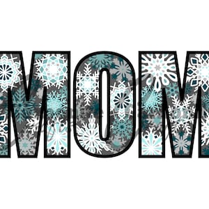 3D Layered Mandala – Multi-Layer Letters in MOM and Snowflakes Design - SVG and DXF Cut Files