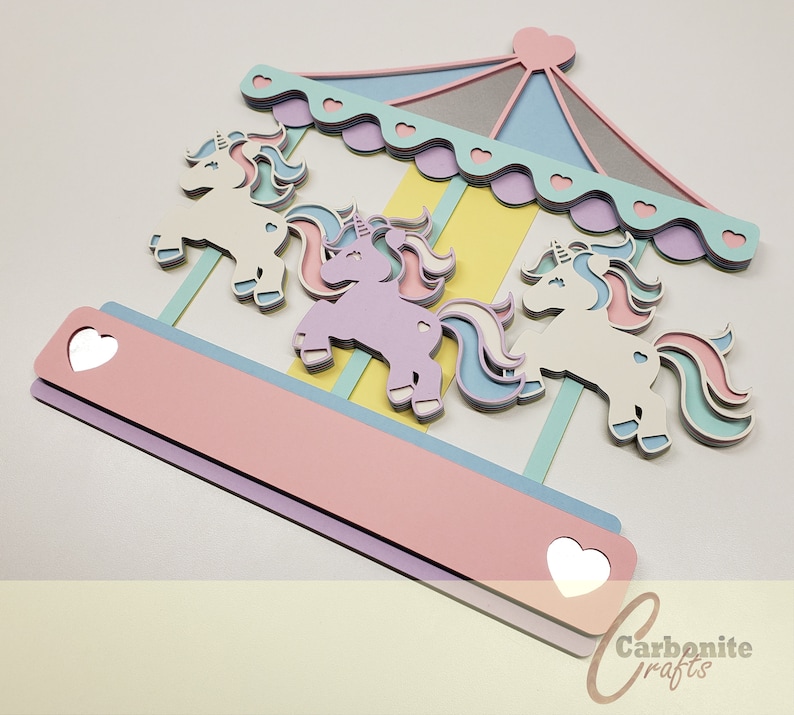 Download 3D Layered Mandala Unicorn Carousel SVG and DXF Cut Files ...