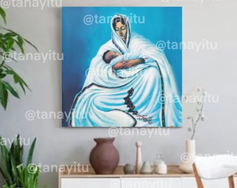 Mother Ethiopia Poster, Ethiopian Wall Art, Ethiopian Art, Ethiopian Decor, Habesha Kemis, Afework Tekle, Ethiopian Prints, Habesha Prints