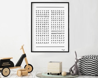 Ethiopian Alphabet, Amharic Alphabet, Geez Script, Fidel, Ethiopian ...