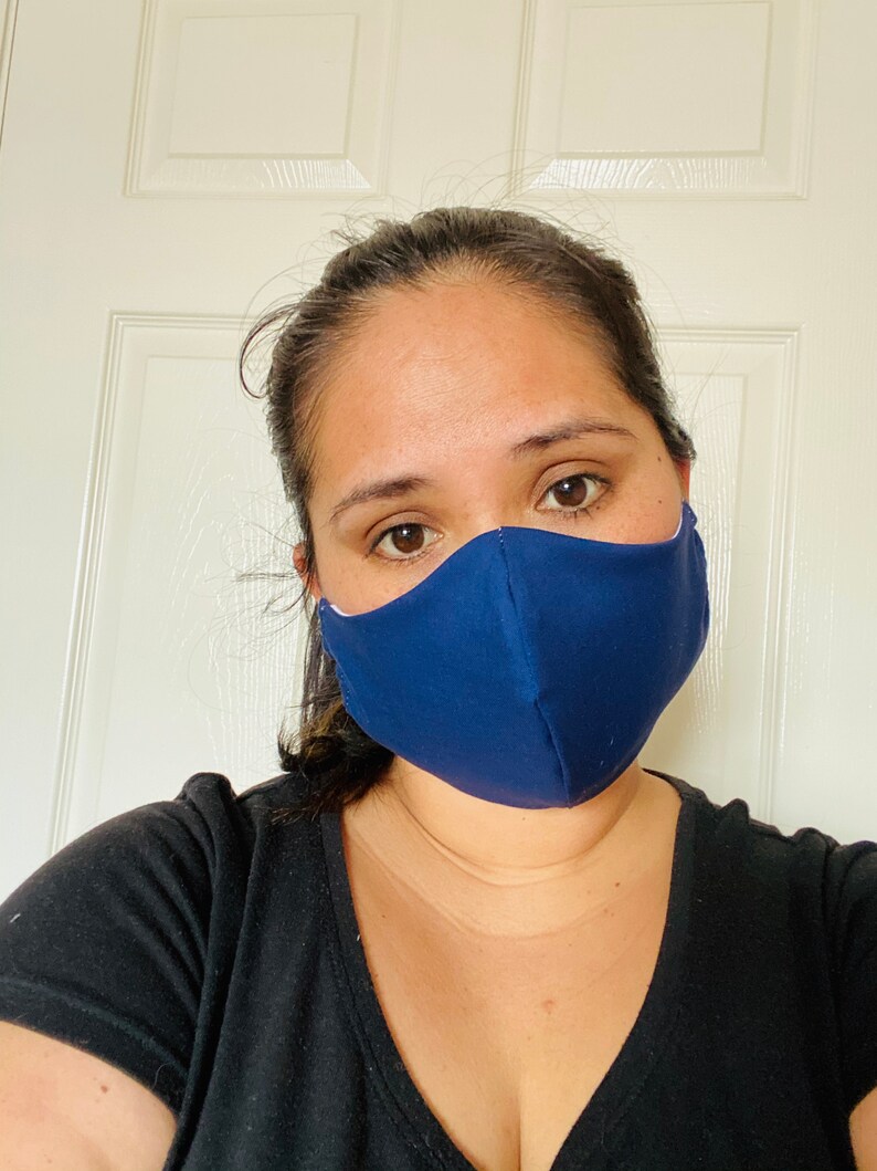 Blue Navy face mask Cotton face mask Cloth face mask dust Etsy