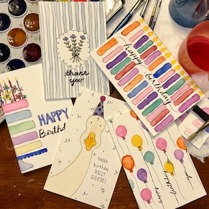 Hand-Painted Watercolor Cards