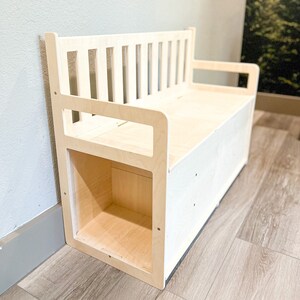 ROSS 35 Toddler Bench Montessori Wooden Furniture Playroom Bench Toddler Furniture Kids Storage Bench Bush Acres USA Made image 3