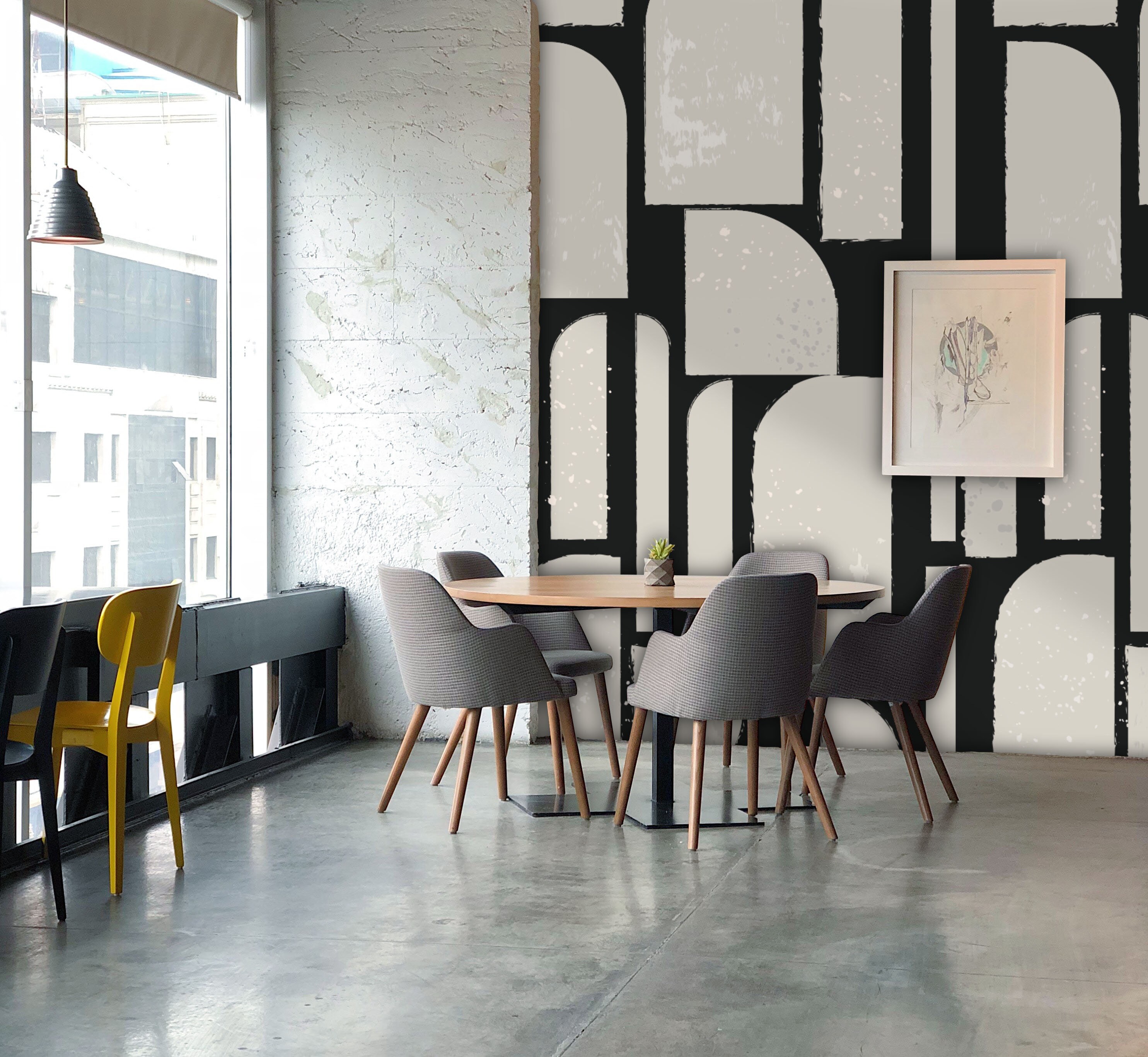 Minimalist Art Deco Black Wallpaper Peel and Stick Wallpaper Etsy