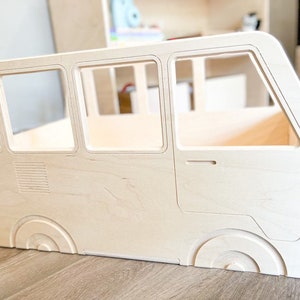 ARLO Wagon Bus Spielzeug Organizer Aufbewahrung für Kleinkinder VW Montessori Holzmöbel Spielzimmer Organisation USA Bild 6