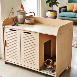 Litter Box Cabinet To fit Popur X5 and S7 Litter Enclosure Cat Box Cat Litter Cabinet Cat House Rabbit Pet Rabbit Litter POPPY POPUR