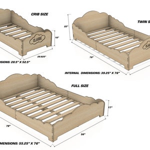 Montessori Floor Bed Wooden Furniture Childrens Floor Bed Toddler Bed Floor Bed Bed w Rails Bed w Slats Cloud Bed Girls Bed CLAUDE image 8