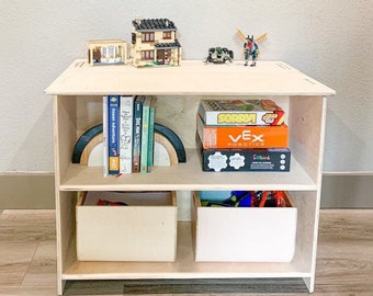 Montessori Toy Shelf with Toy Storage Compartment for Children's Playroom Montessori Shelf BEAU 31in