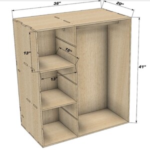 ROLAND Minimalist Double-Sided Wardrobe w/Book Storage/Hidden Compartment Perfect for Tight Spaces Room Divider Montessori Wardrobe image 9