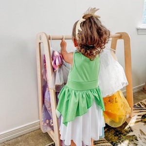 Clothing Rack for Kids Montessori Furniture Wooden Montessori Wardrobe Closet Toddler Dress Up Playroom Storage Gifts for Girl TATI