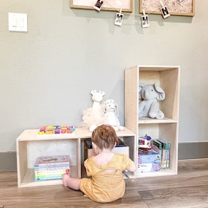 Montessori Storage Cubes Toddler Storage Bench Modular Furniture Stackable Playroom Storage Playroom Decor Nursery Storage PARKER *Set of 2*