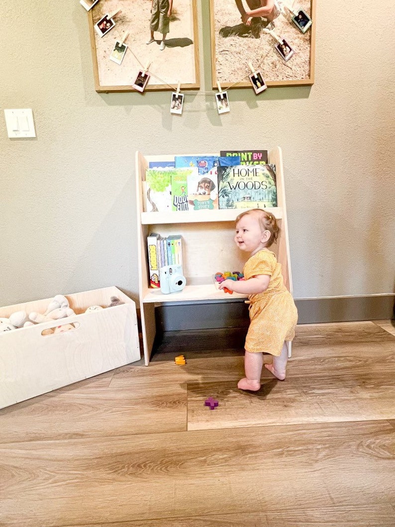 LEO Montessori Book Display With Storage Toy Box Toddler Etsy