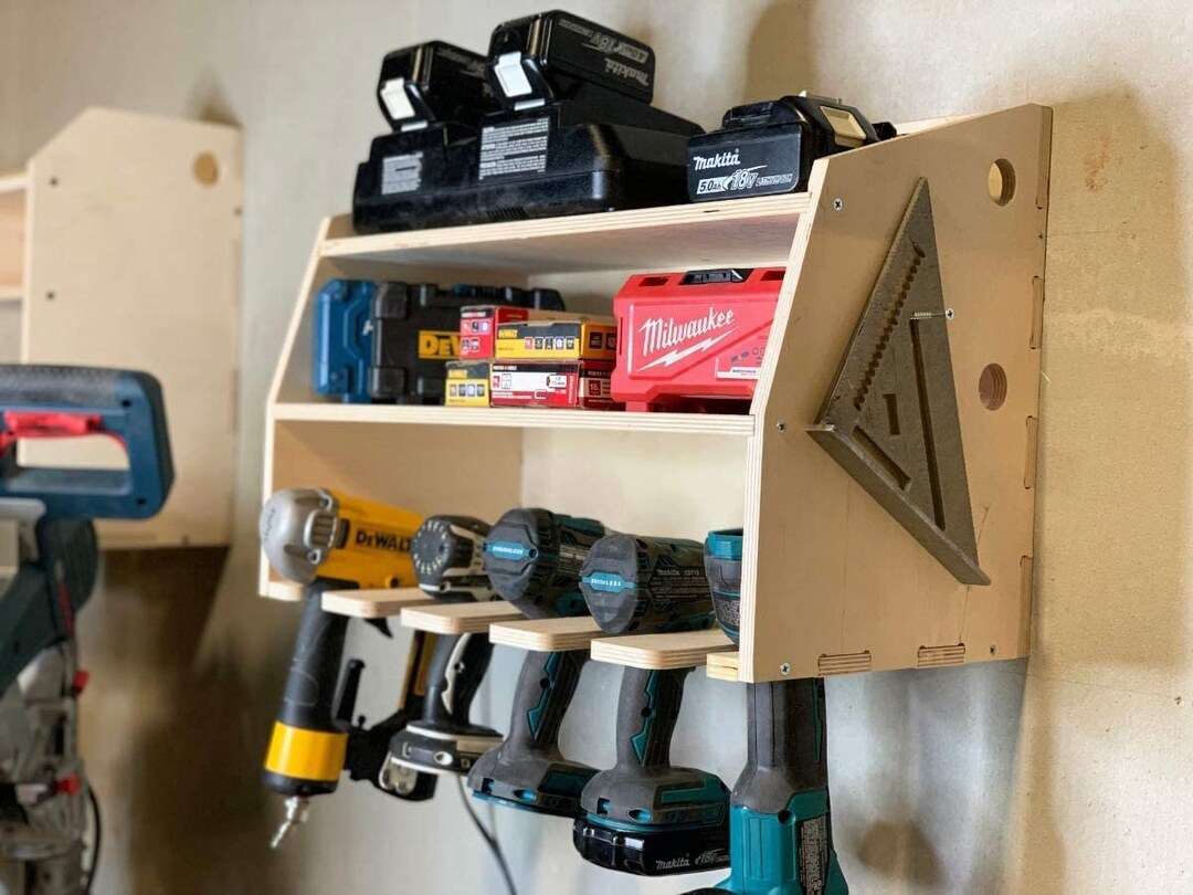 5 Slot Cordless Tool Holder Cordless Drill Organizer Fits 5 Power Tools