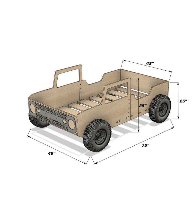 Truck Bed Bronco Bed for Toddlers Montessori Bed Montessori Floor Bed Montessori Furniture Car Bed Boys Room Nursery Bed CAM Twin Size image 9