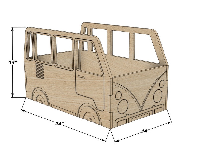 ARLO Wagon Bus Spielzeug Organizer Aufbewahrung für Kleinkinder VW Montessori Holzmöbel Spielzimmer Organisation USA Bild 9