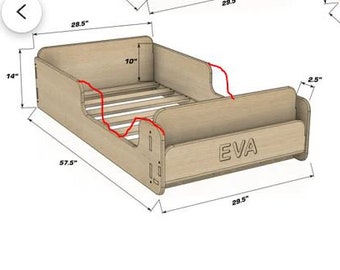 CUSTOM EVA *Crib Size* bookshelf front- reduce opening width to half