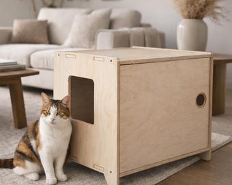 Litter Enclosure for Litter Box Side Entrance Hidden Litter Furniture For Cats LITTER CUBBY