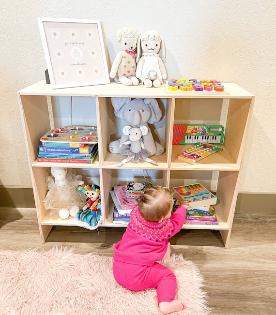 Giantex Cubby Toy Organizer, Wood Storage Cabinet, 3 Shelf 4 Cube Units, Storage Bins Cubbies For Kids' Collections (White