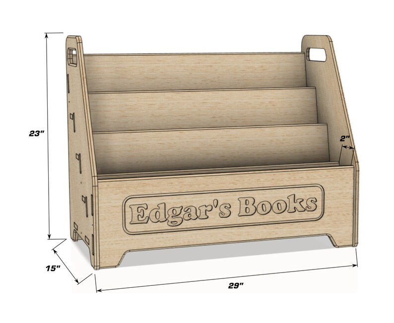 EDGAR Large Montessori Bookshelf Toddler Bookcase Etsy